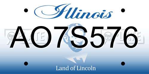AO7S576 Illinois License Plate