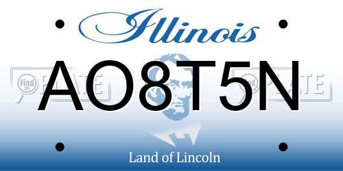 AO8T5N Illinois License Plate