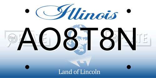 AO8T8N Illinois License Plate