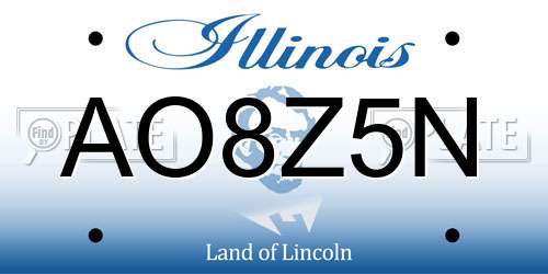 AO8Z5N Illinois License Plate