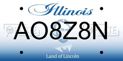 AO8Z8N Illinois License Plate