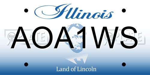 AOA1WS Illinois License Plate