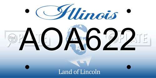 AOA622 Illinois License Plate