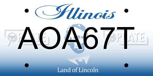 AOA67T Illinois License Plate