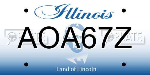 AOA67Z Illinois License Plate