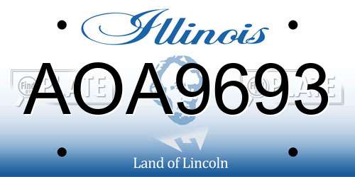 AOA9693 Illinois License Plate