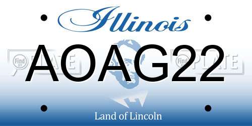 AOAG22 Illinois License Plate