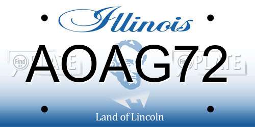 AOAG72 Illinois License Plate