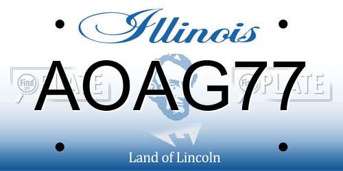 AOAG77 Illinois License Plate
