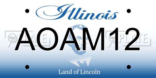 AOAM12 Illinois License Plate