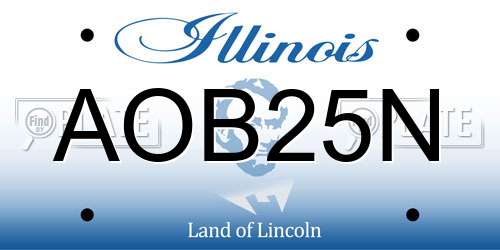 AOB25N Illinois License Plate