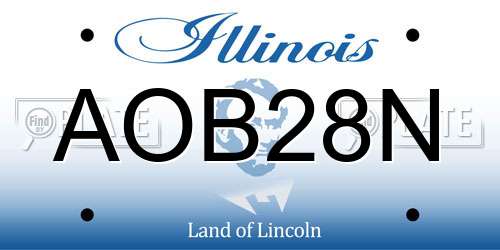 AOB28N Illinois License Plate
