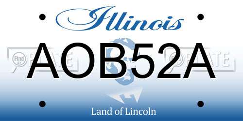 AOB52A Illinois License Plate