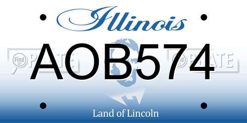 AOB574 Illinois License Plate