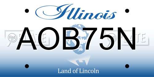 AOB75N Illinois License Plate