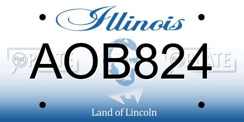 AOB824 Illinois License Plate