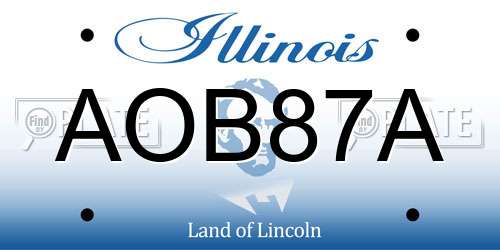 AOB87A Illinois License Plate