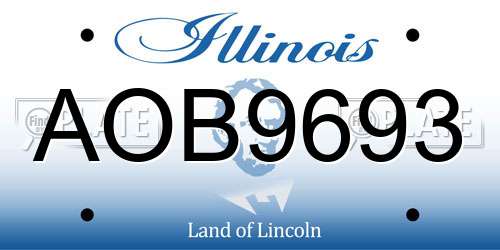 AOB9693 Illinois License Plate