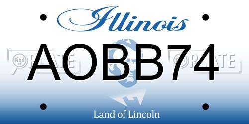 AOBB74 Illinois License Plate