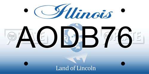 AODB76 Illinois License Plate