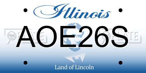 AOE26S Illinois License Plate