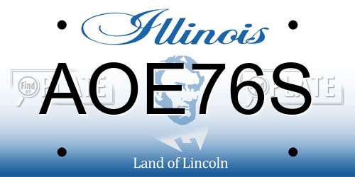 AOE76S Illinois License Plate
