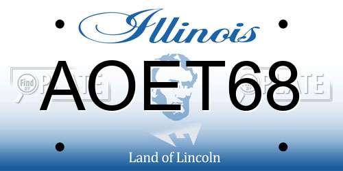 AOET68 Illinois License Plate