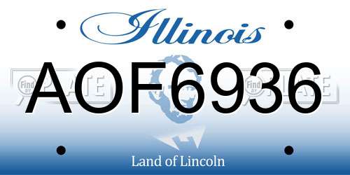 AOF6936 Illinois License Plate