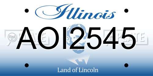 AOI2545 Illinois License Plate