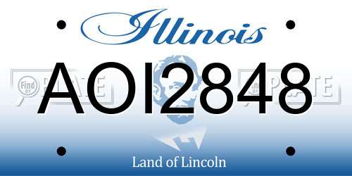 AOI2848 Illinois License Plate