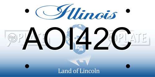 AOI42C Illinois License Plate