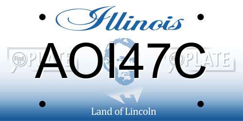 AOI47C Illinois License Plate