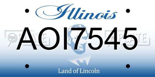 AOI7545 Illinois License Plate