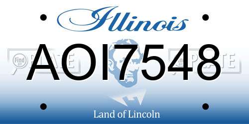 AOI7548 Illinois License Plate