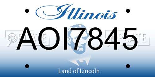 AOI7845 Illinois License Plate