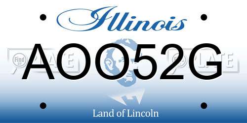 AOO52G Illinois License Plate