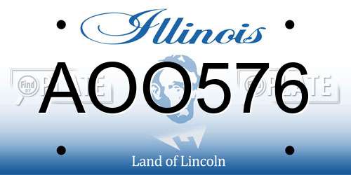 AOO576 Illinois License Plate