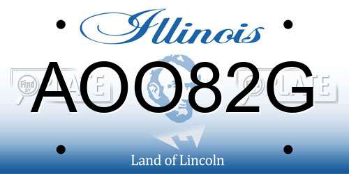 AOO82G Illinois License Plate
