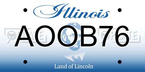AOOB76 Illinois License Plate