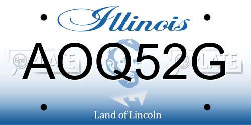 AOQ52G Illinois License Plate