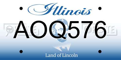 AOQ576 Illinois License Plate