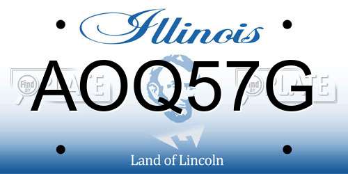 AOQ57G Illinois License Plate
