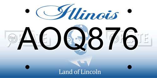 AOQ876 Illinois License Plate
