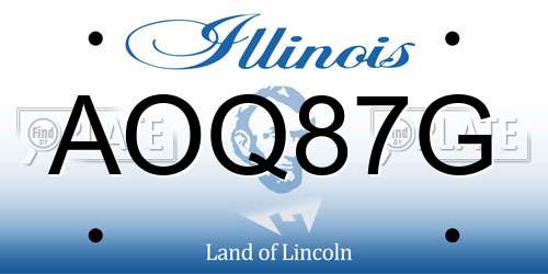 AOQ87G Illinois License Plate