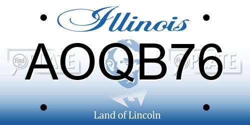 AOQB76 Illinois License Plate