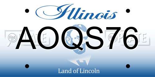 AOQS76 Illinois License Plate