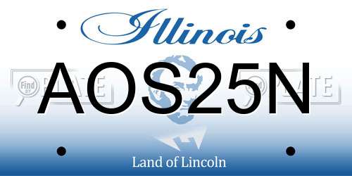 AOS25N Illinois License Plate