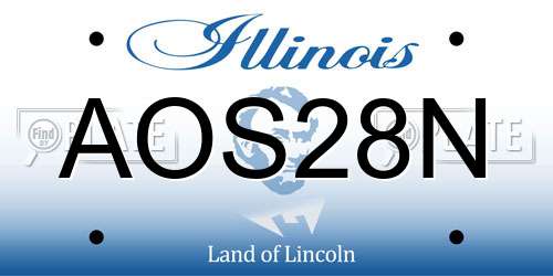 AOS28N Illinois License Plate