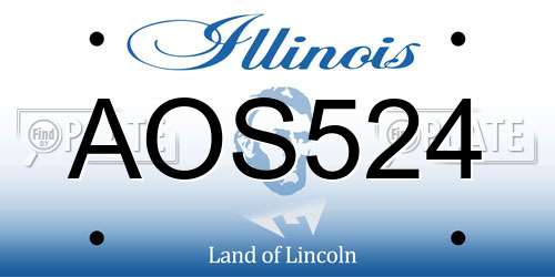 AOS524 Illinois License Plate