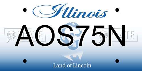 AOS75N Illinois License Plate